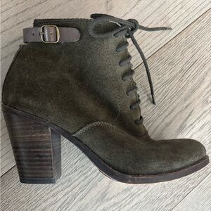 Lucky Brand Dark Green Lace Up Boots